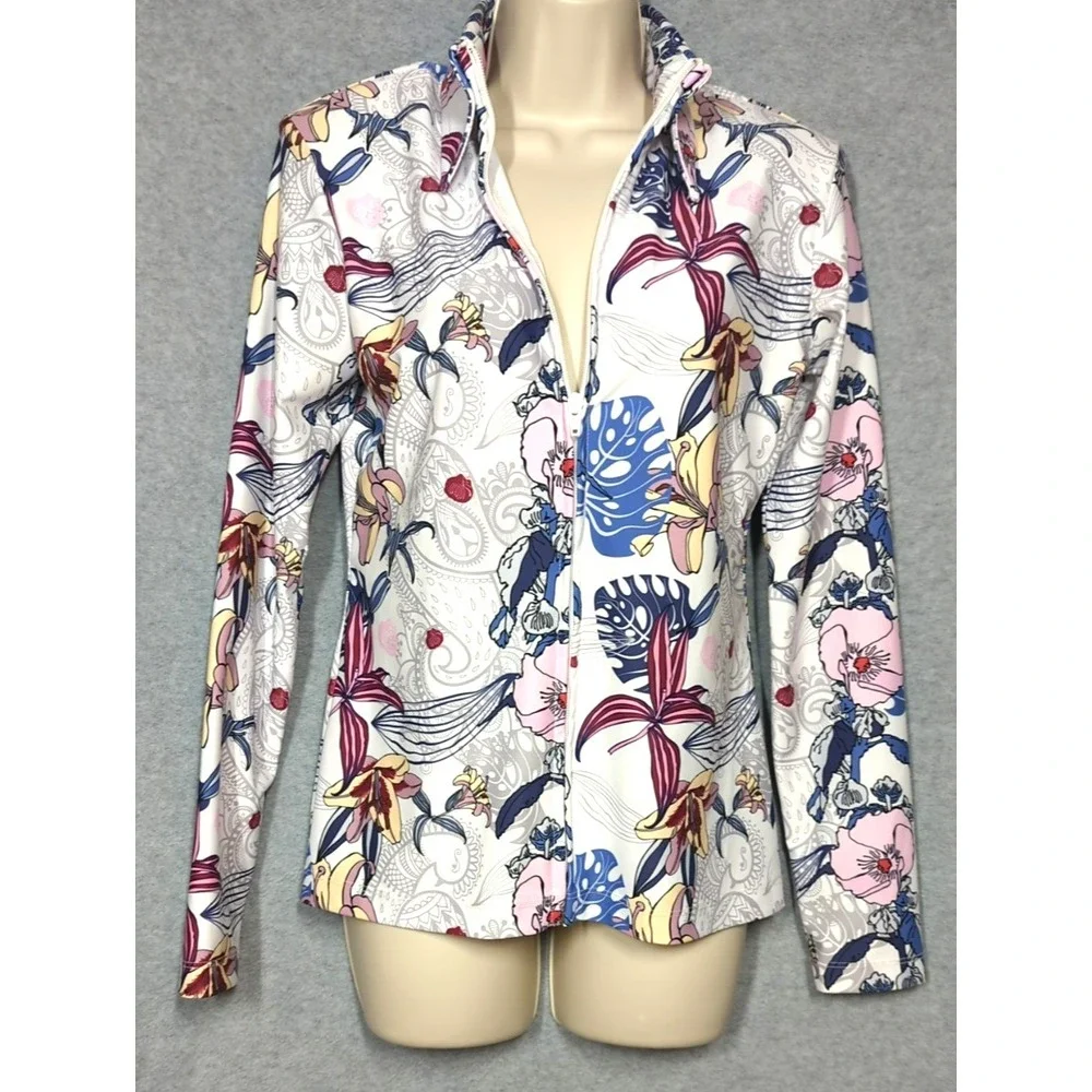 Hobby Horse Limited Edition Western Show Shirt Women M Lilies Rodeo Cowgirl - Picture 5 of 11
